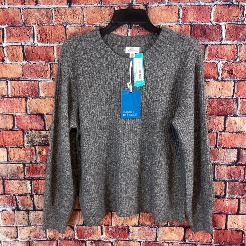MARKET & SPRUCE Aspen Cropped Blouson Sleeve Sweater